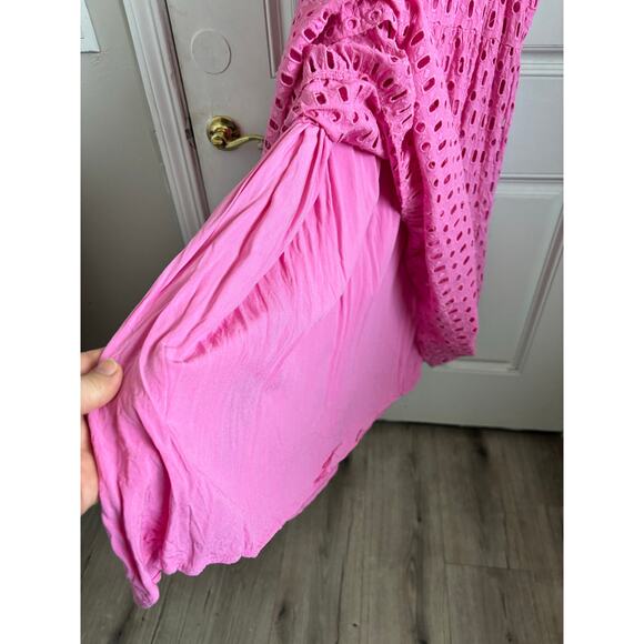 Anthropologie Somerset eyelet maxi dress pink size small - Picture 6 of 6